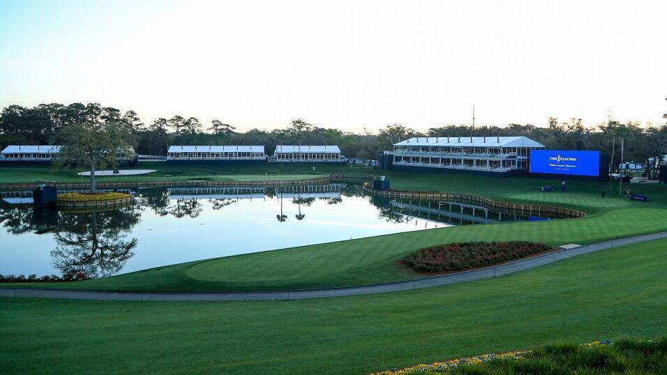 The 17th green at TPC Sawgrass